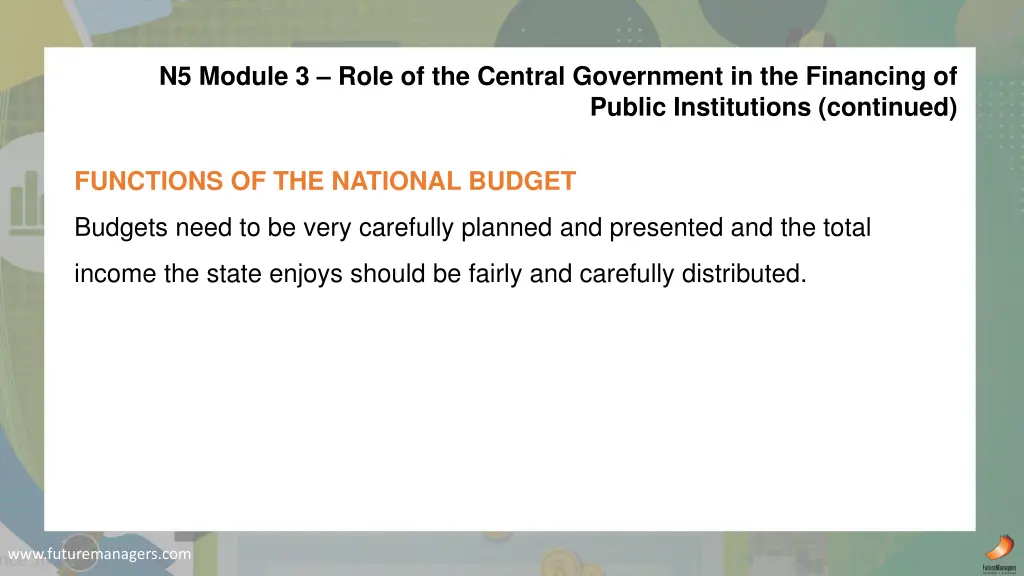 n5 module 3 role of the central government 9