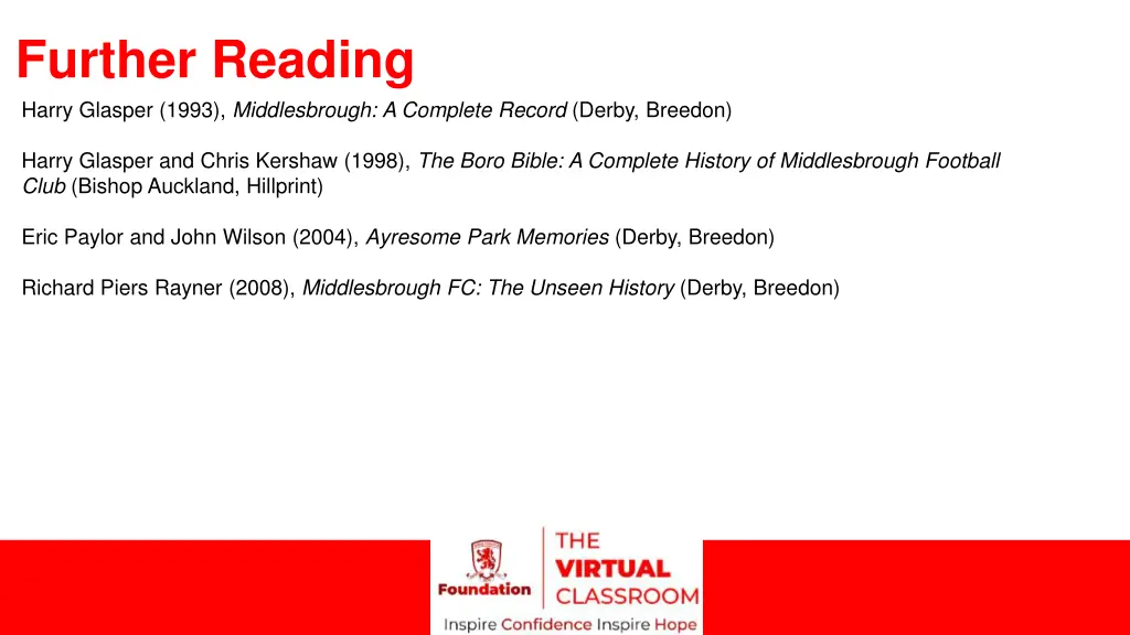 further reading harry glasper 1993 middlesbrough