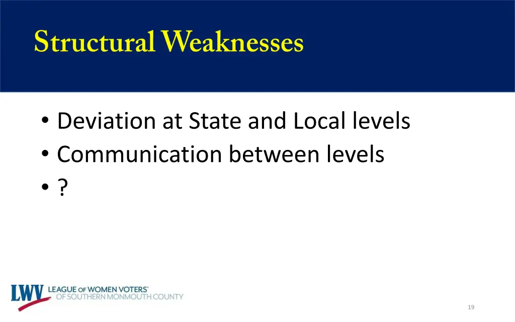 deviation at state and local levels communication