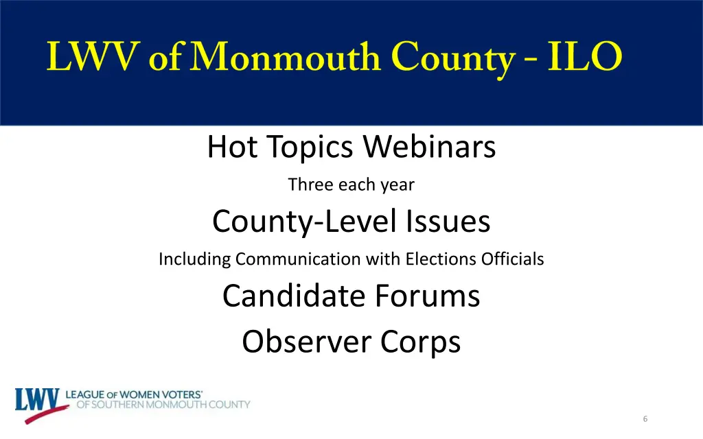 hot topics webinars three each year county level