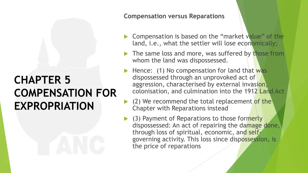 compensation versus reparations