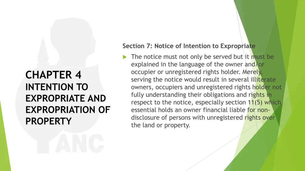 section 7 notice of intention to expropriate