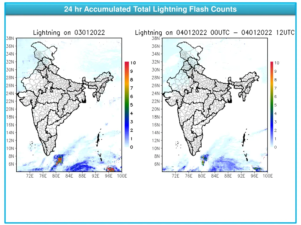 24 hr accumulated total lightning flash counts