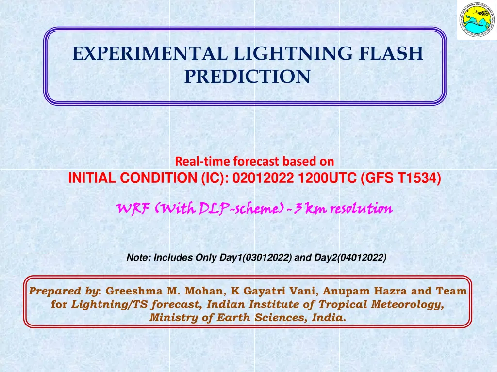 experimental lightning flash prediction