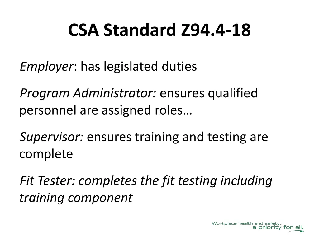 csa standard z94 4 18 1