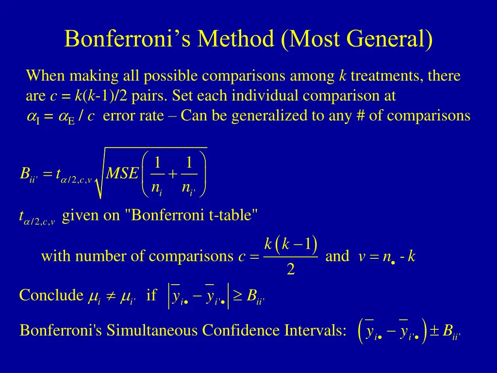 bonferroni s method most general 1