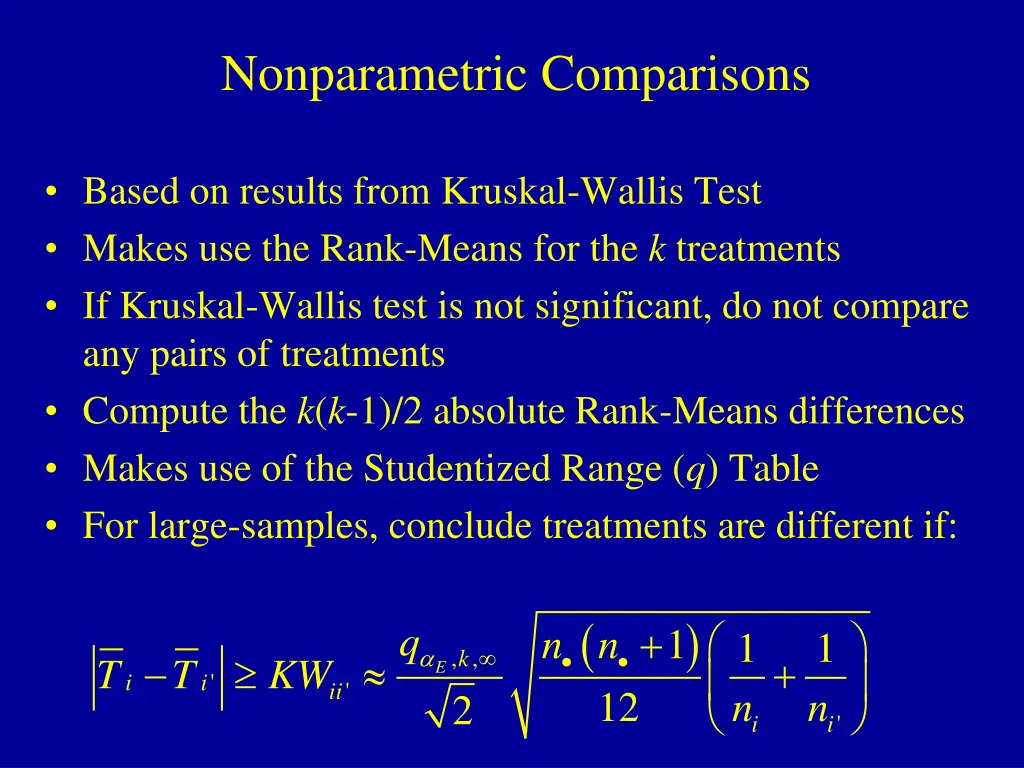 nonparametric comparisons