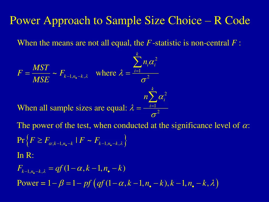 power approach to sample size choice r code