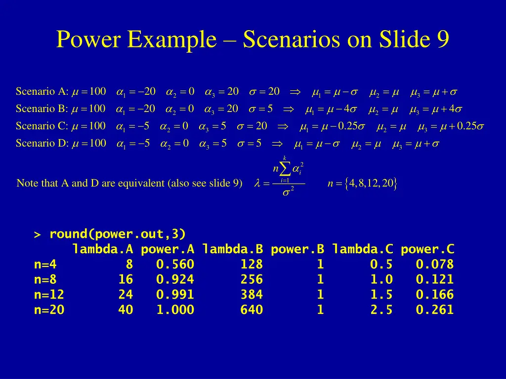 power example scenarios on slide 9