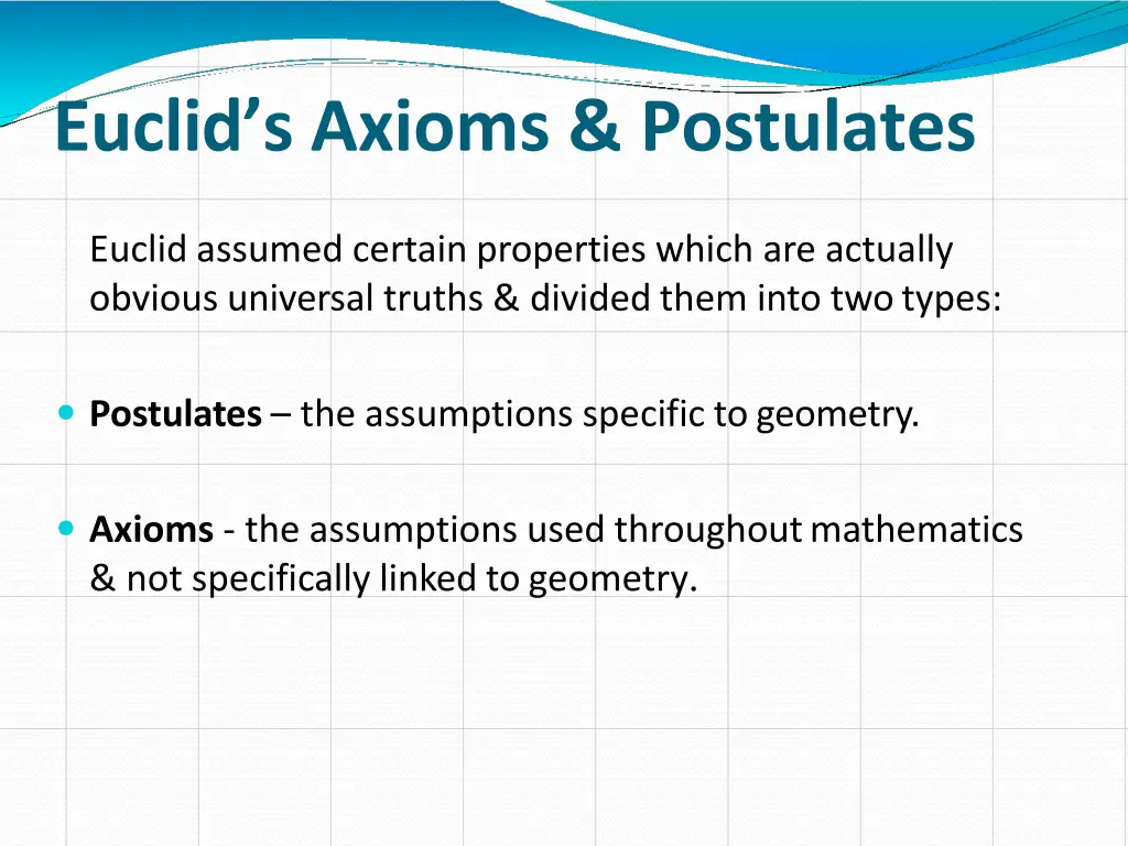 euclid s axioms postulates