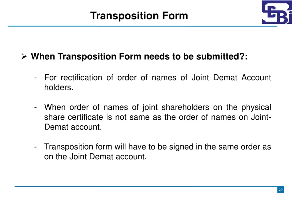 transposition form