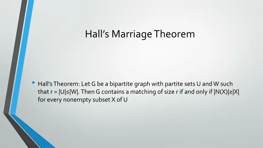 hall s marriage theorem