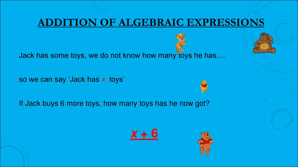 addition of algebraic expressions