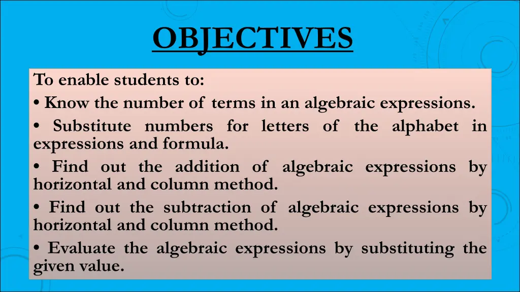 objectives 1