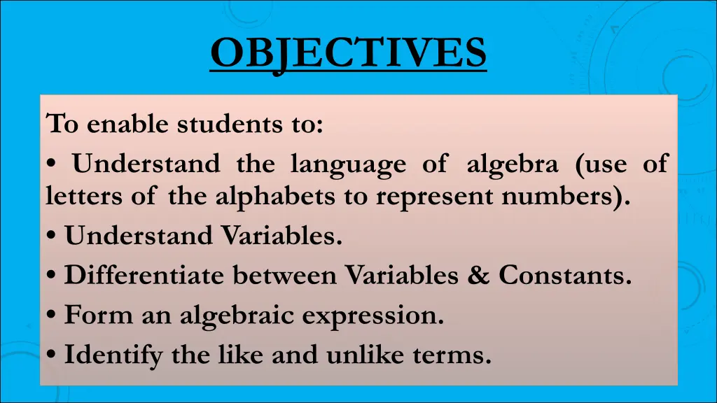 objectives