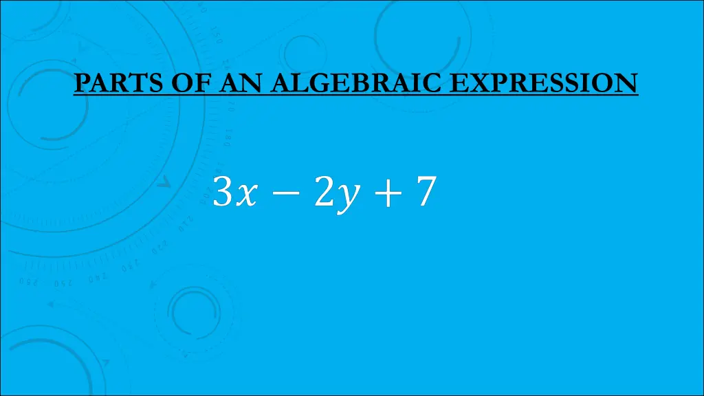 parts of an algebraic expression