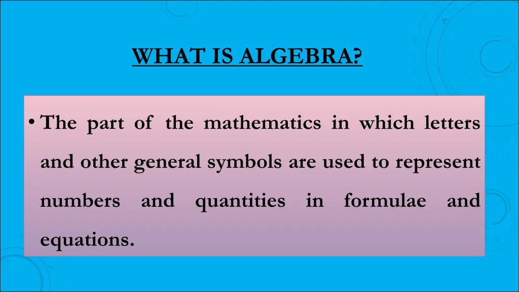 what is algebra