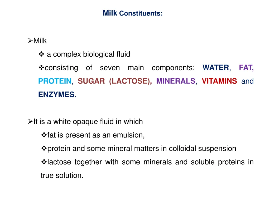 milk constituents