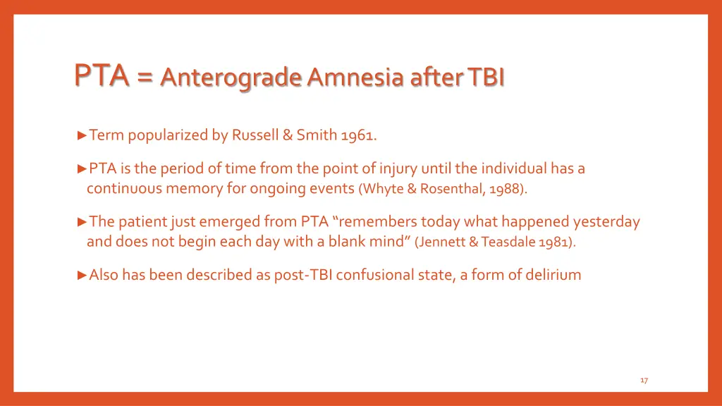 pta anterograde amnesia after tbi