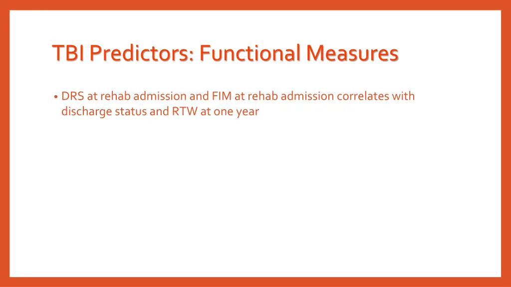 tbi predictors functional measures