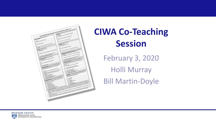 ciwa co teaching session