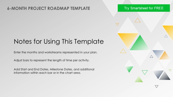 6 month project roadmap template