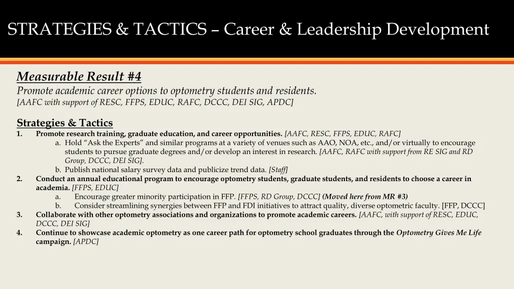 strategies tactics career leadership development 5