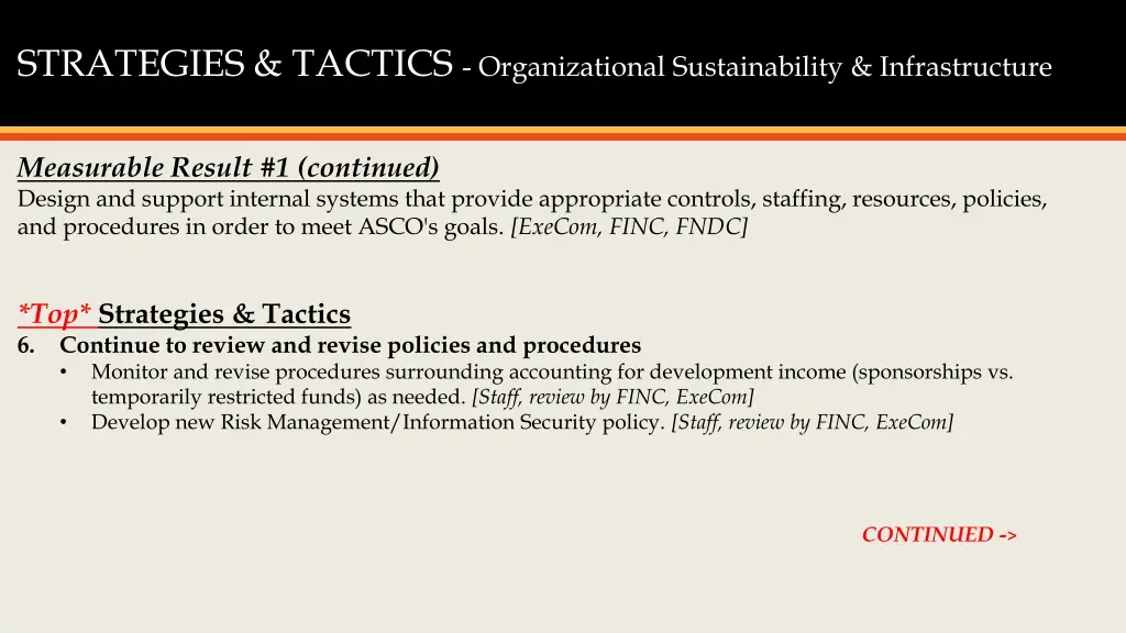 strategies tactics organizational sustainability 2