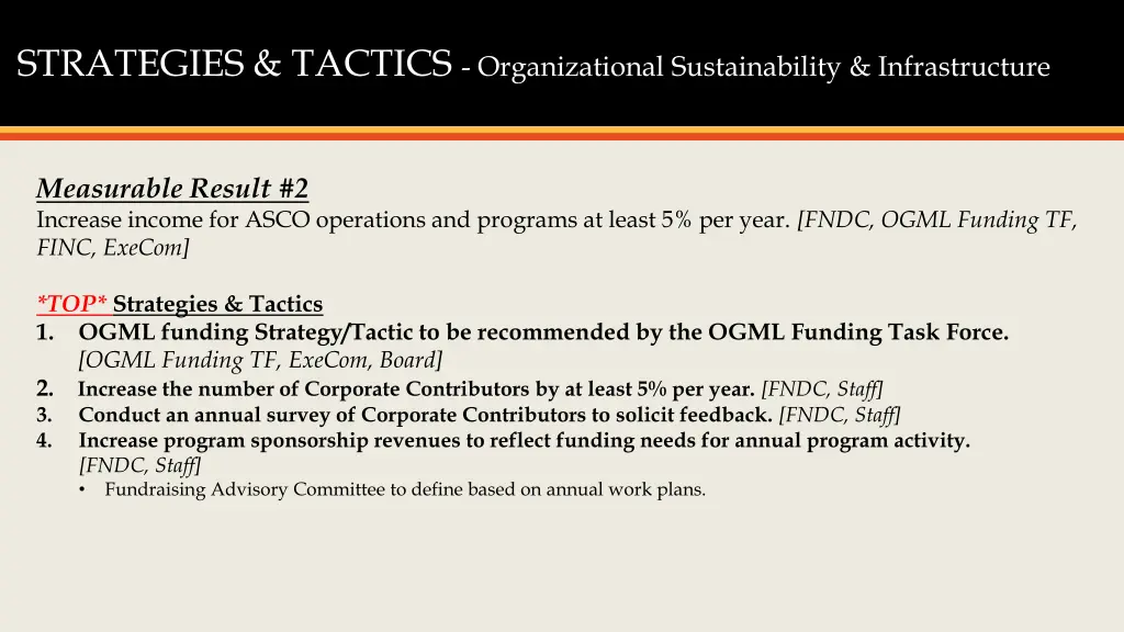 strategies tactics organizational sustainability 4