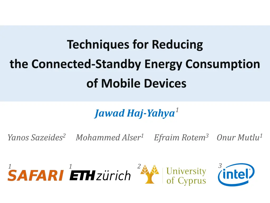 techniques for reducing the connected standby 1