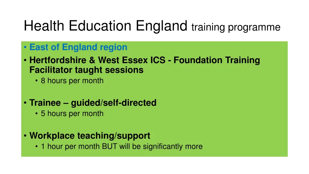 health education england training programme