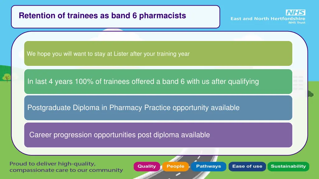 retention of trainees as band 6 pharmacists