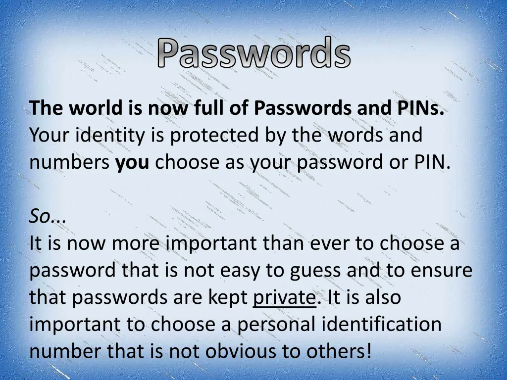 passwords