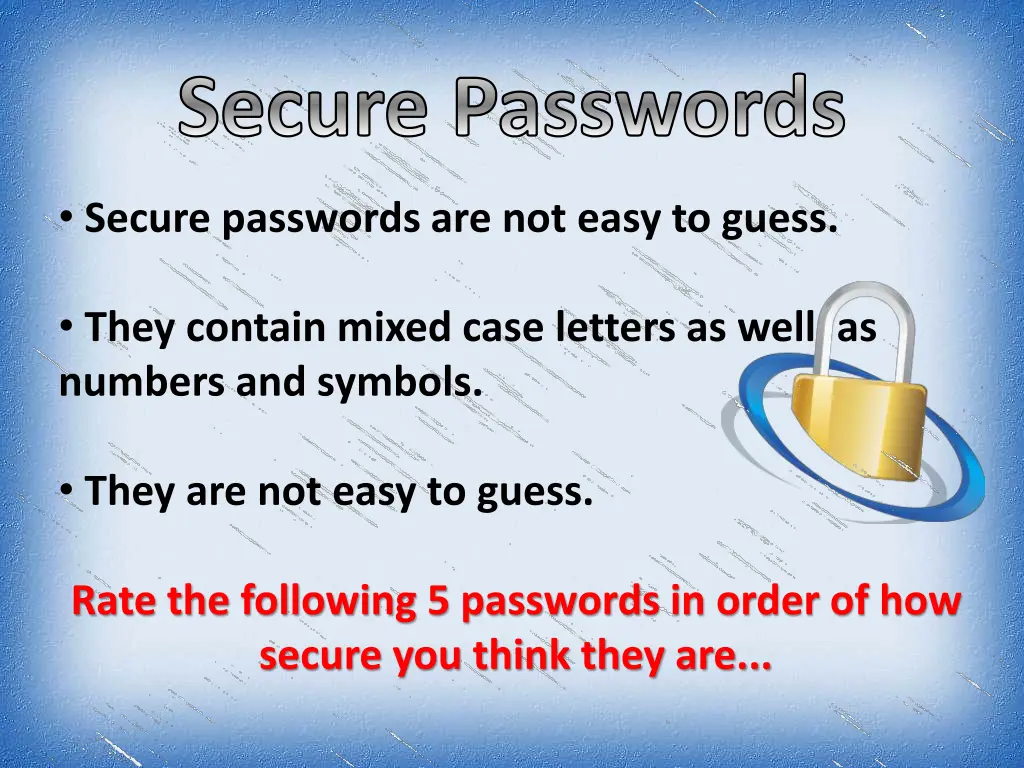 secure passwords