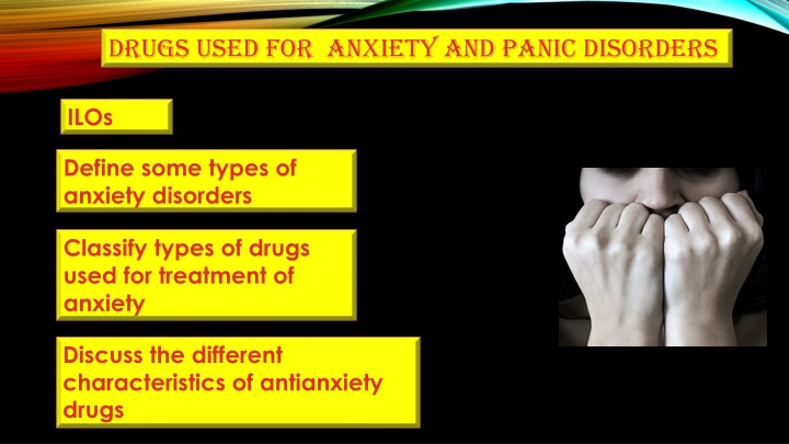 drugs used for anxiety and panic disorders