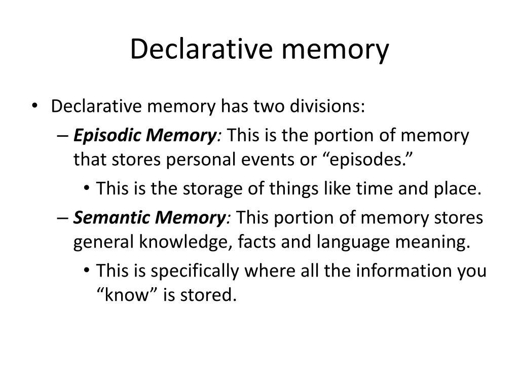 declarative memory