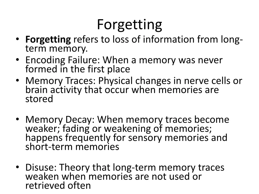 forgetting