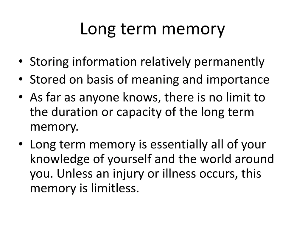 long term memory