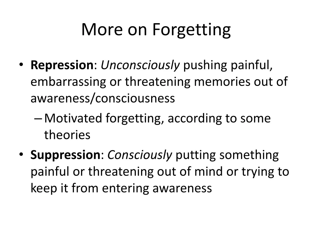 more on forgetting