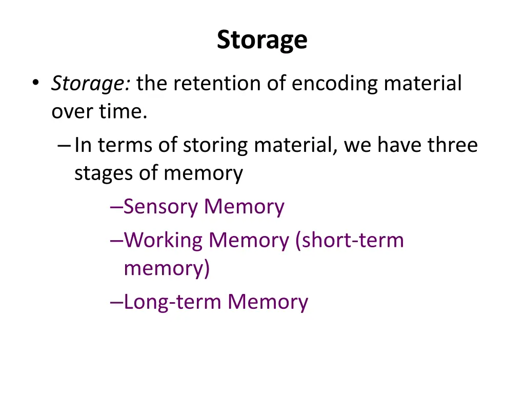 storage