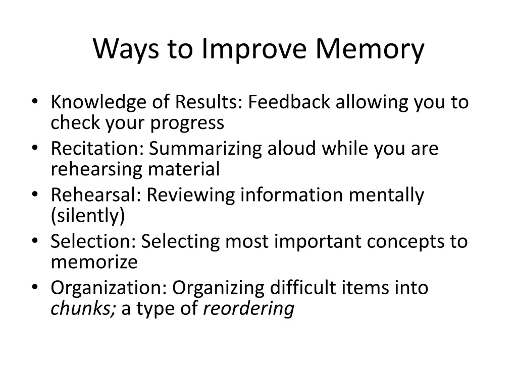 ways to improve memory