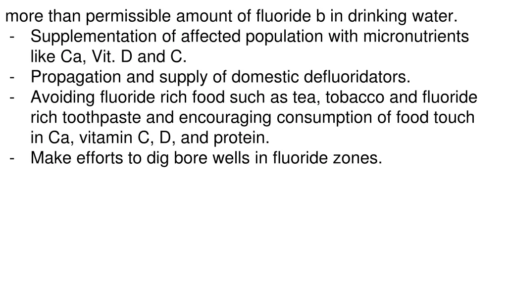 more than permissible amount of fluoride