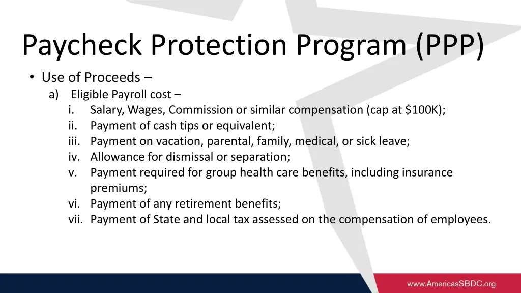 paycheck protection program ppp use of proceeds