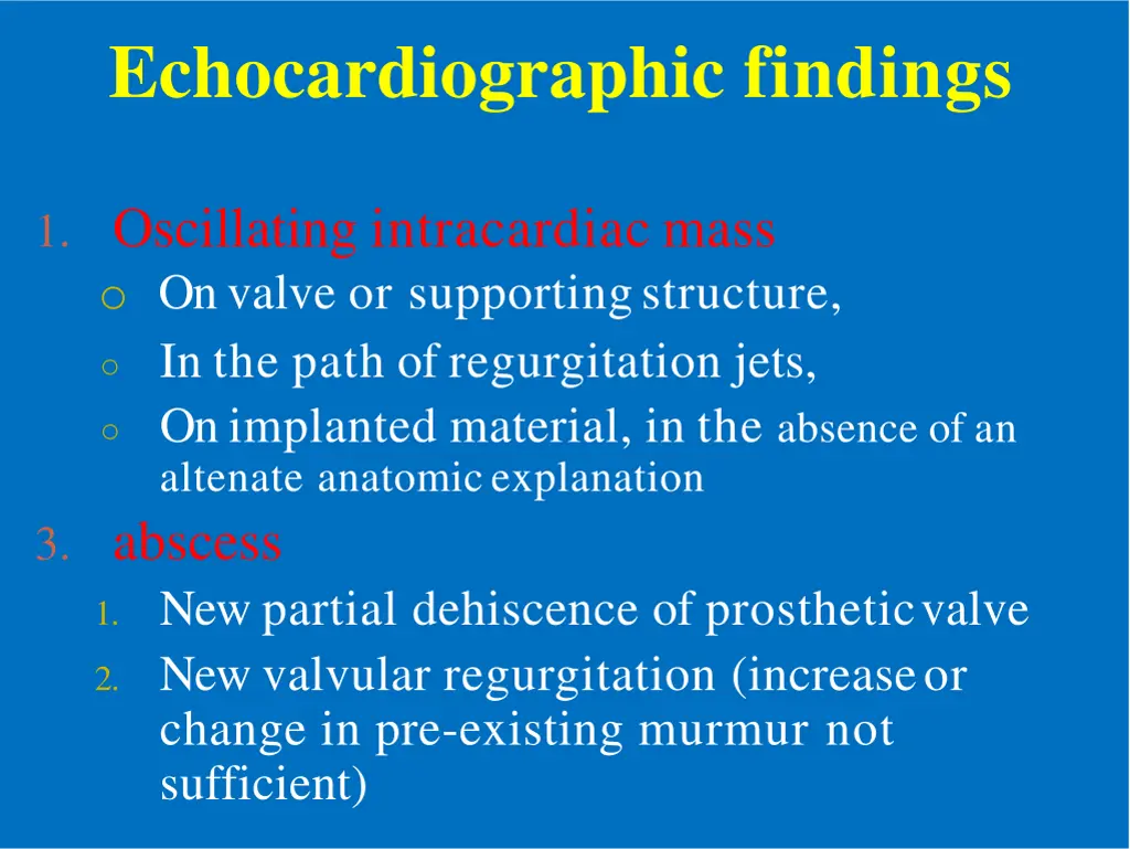 echocardiographic findings