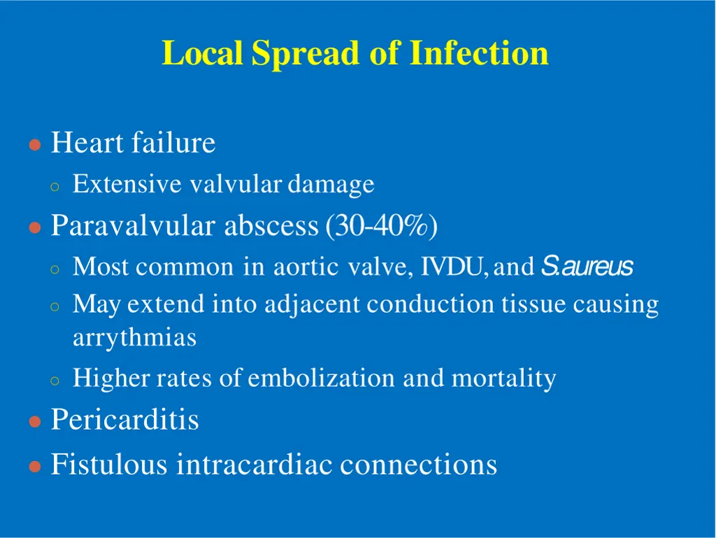 local spread of infection