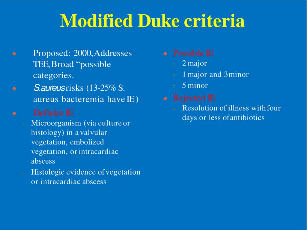 modified duke criteria