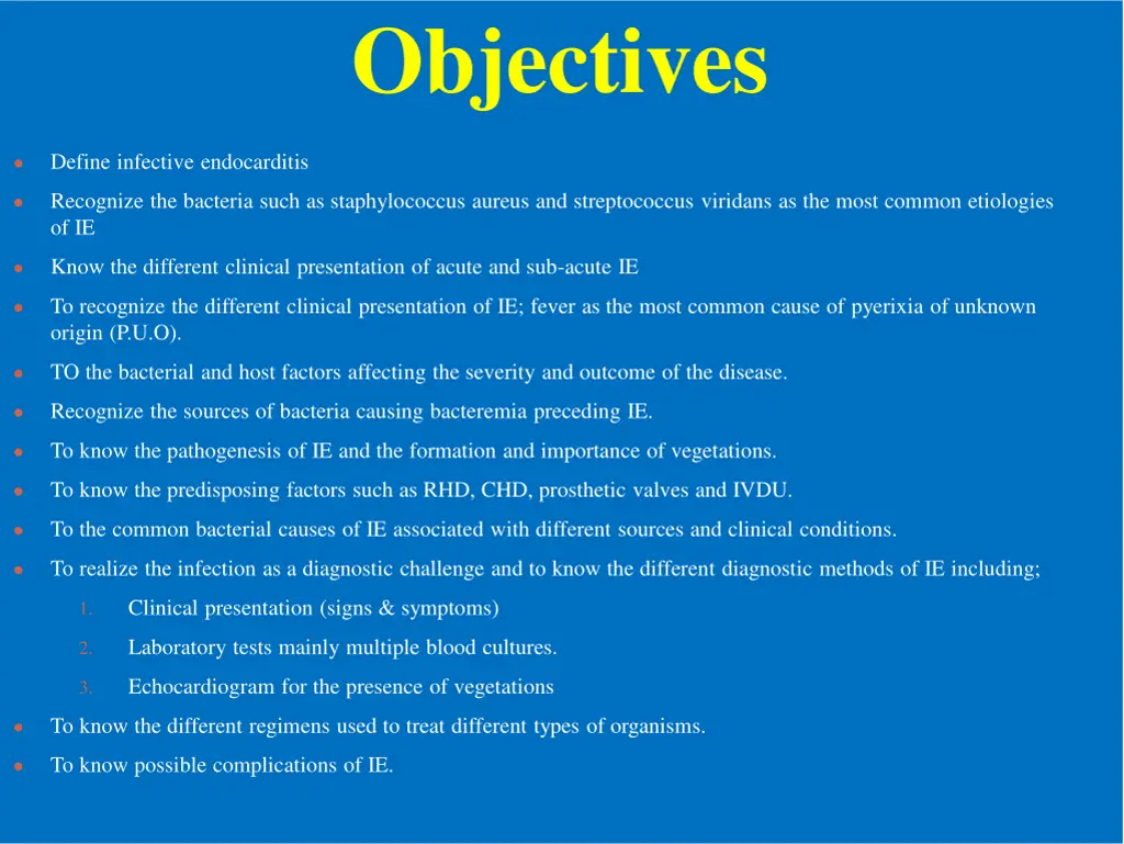 objectives