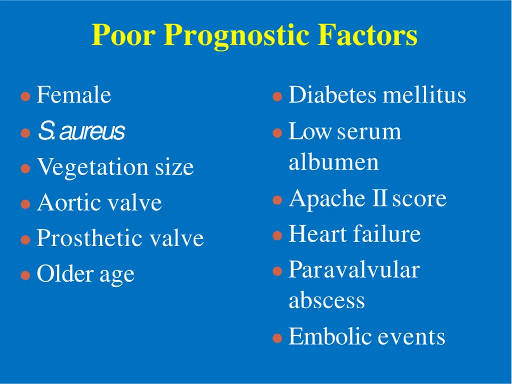 poor prognostic factors