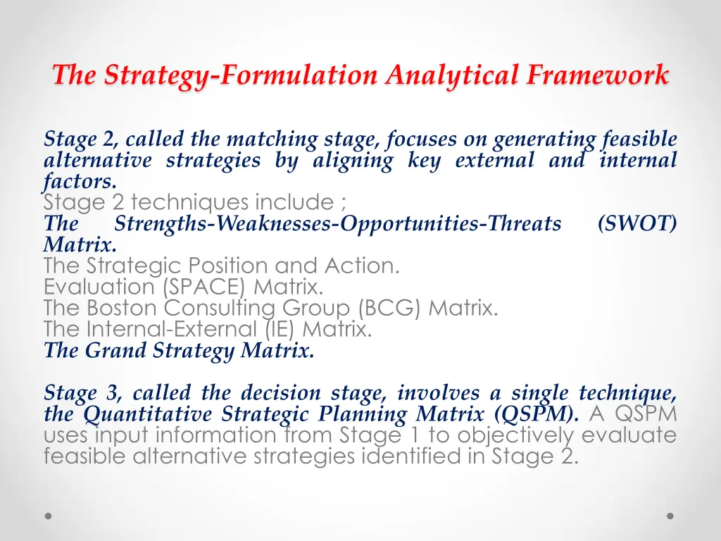 the strategy formulation analytical framework 1