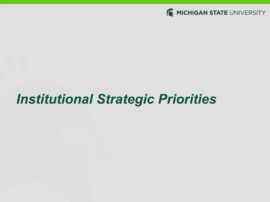 institutional strategic priorities